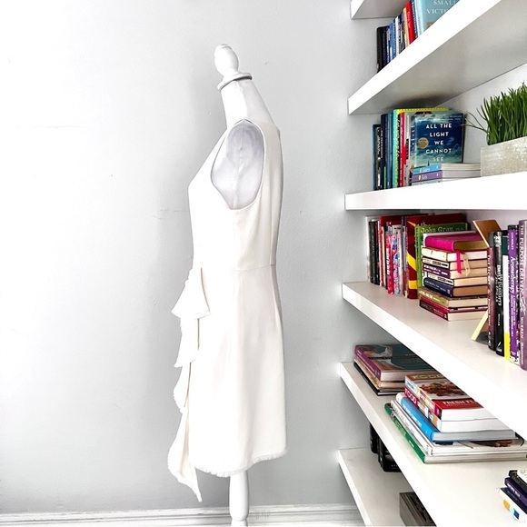 Cinq a Sept Bethel Ruffle Mini Dress Ivory size 12 - Picture 10 of 16